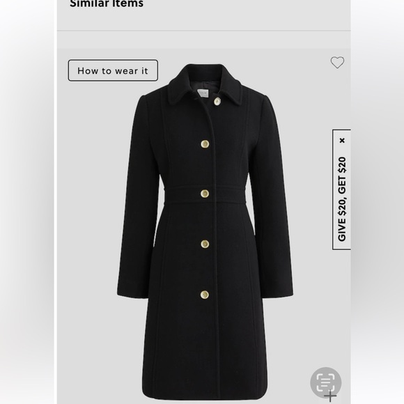 J. Crew Factory Jackets & Blazers - J Crew Factory Lady coat Black size 20